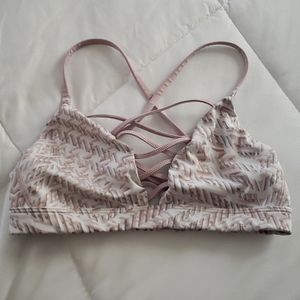 VS Sport Pink and White Strappy Sports Bra